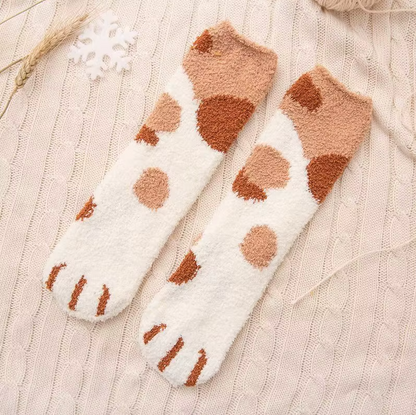 Flauschige Katzenpfoten-Socken