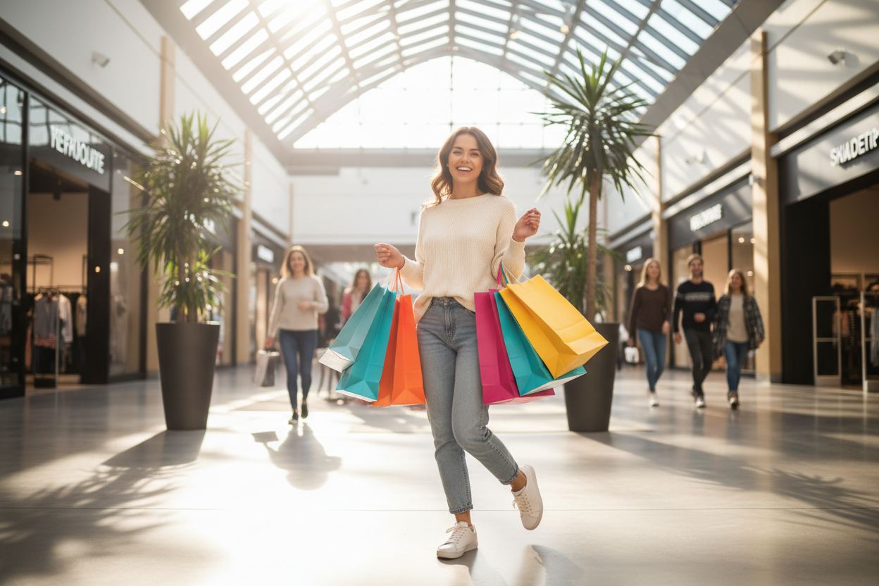girl do shopping happy
